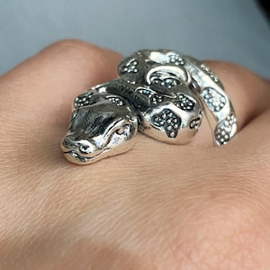 Large Snake ring Sterling silver 925, Python ring, animal ring, goth ring, snake lover gift