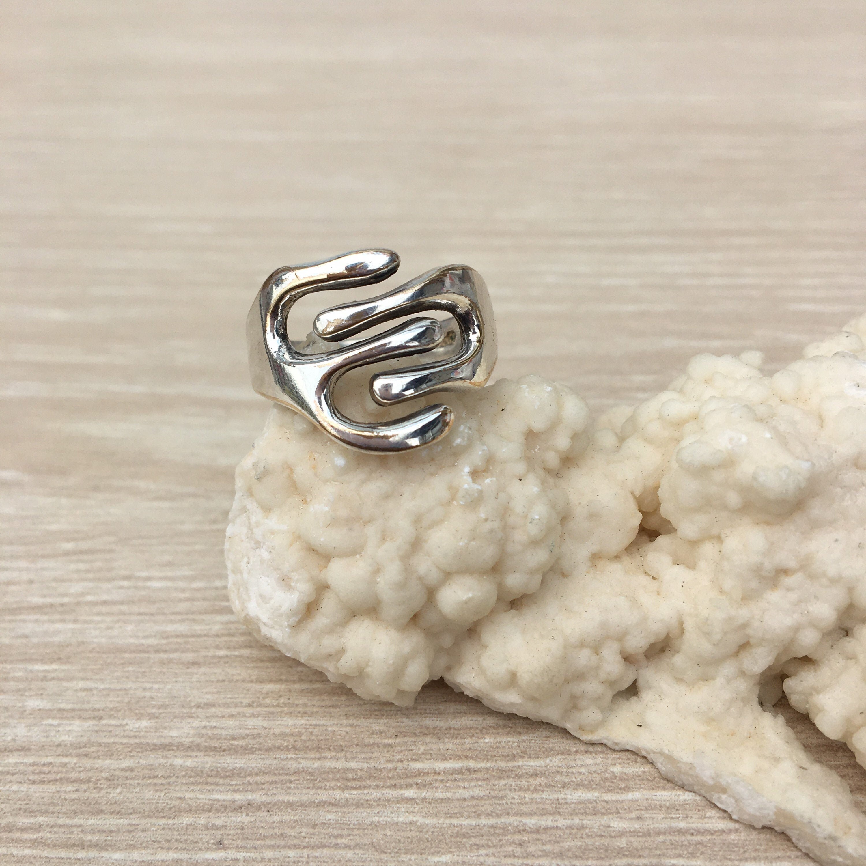 Thumb ring sterling silver chunky rings adjustable open ring Etsy