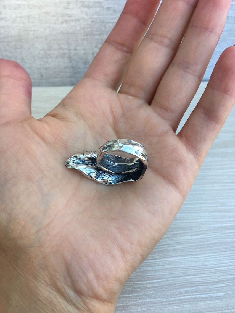 Armenian jewelry for teens Handcrafted rings large adjustable leaf design ring Sterling silver statement ring for woman