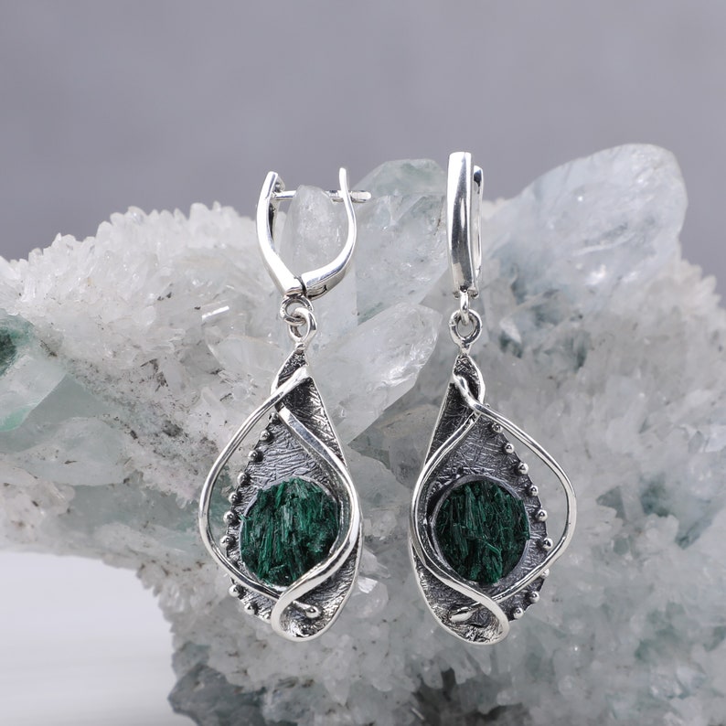 Teardrop Ring Raw Malachite Ring Sterling Silver Abstract Ring - Etsy