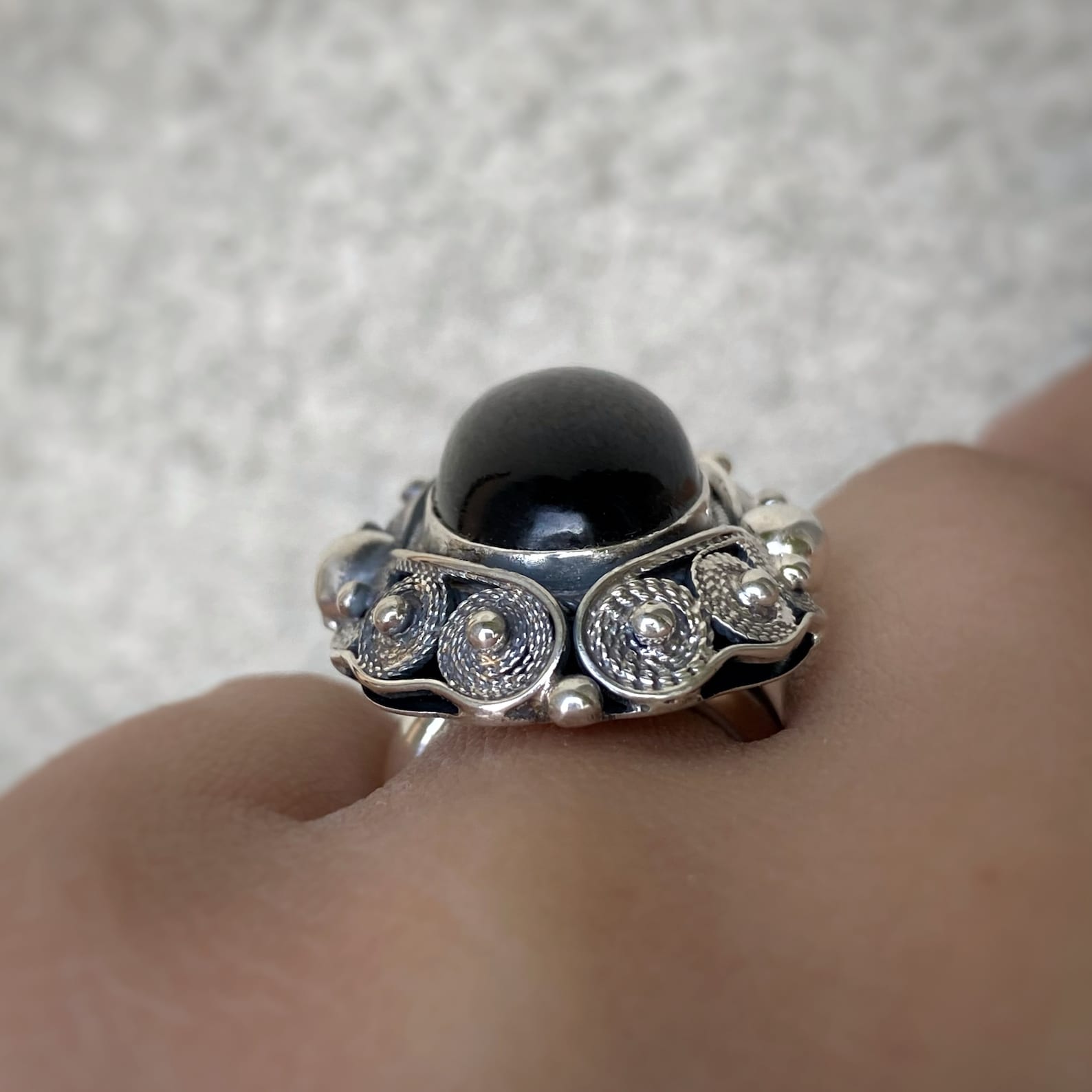 womens obsidian ring