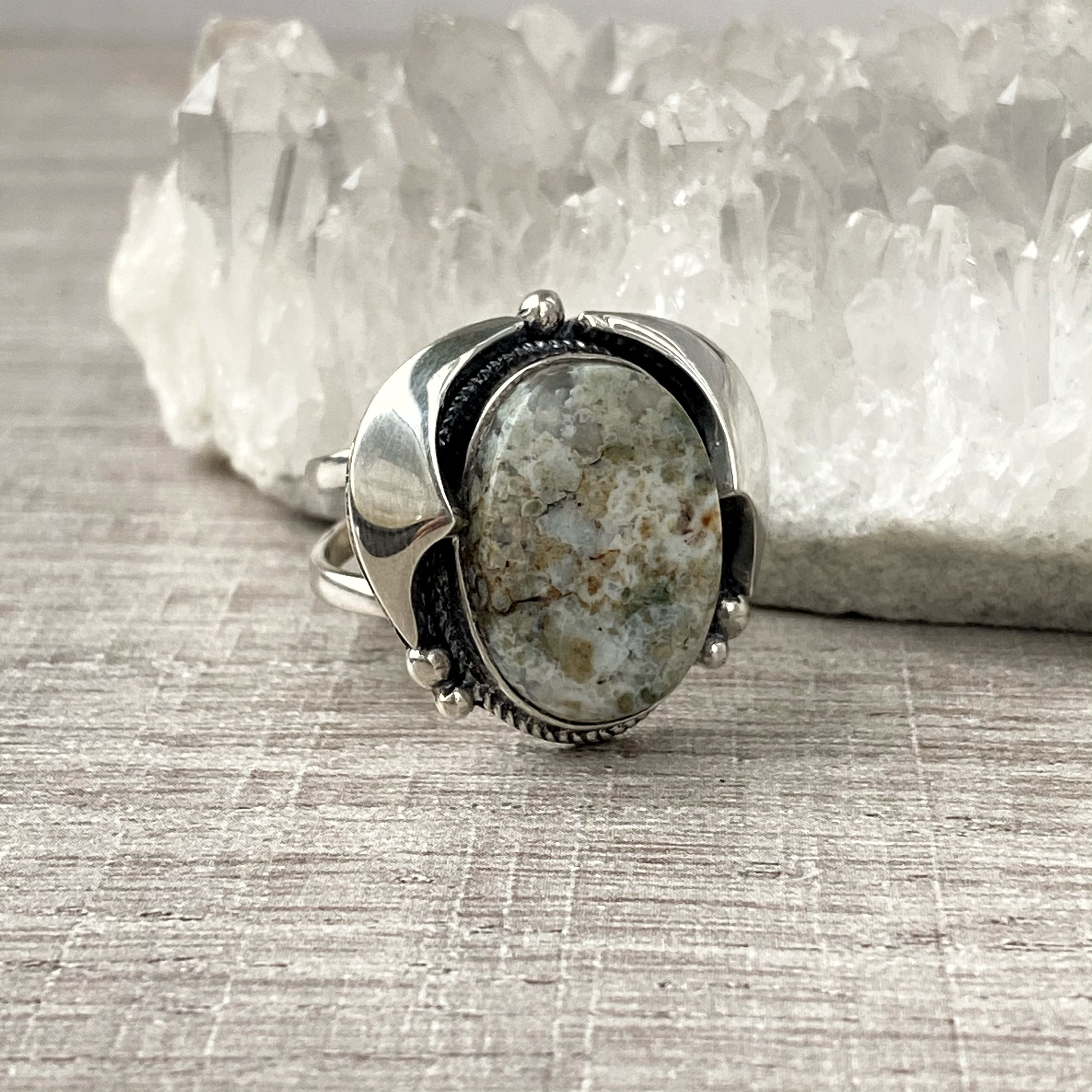 Adjustable Moss agate ring Sterling silver for women Agate Etsy