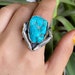 Unique Abstract Ring Turquoise Ring Adjustable Sterling - Etsy