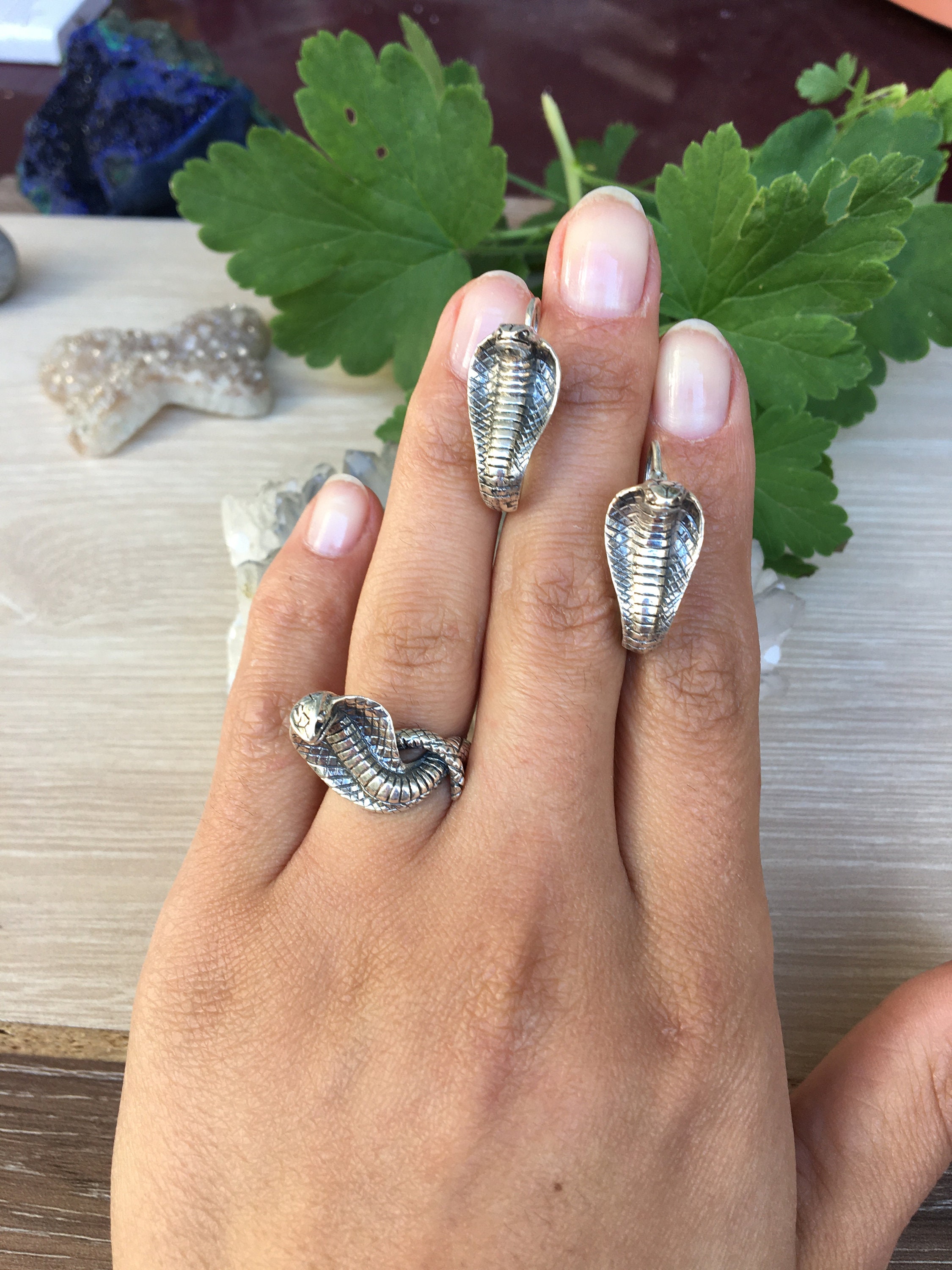 Silver snake ring for women cobra ring animal ring goth Etsy