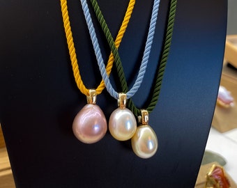 Christine Escher cord pearl pendant