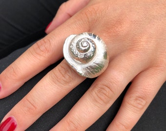Shell silver ring
