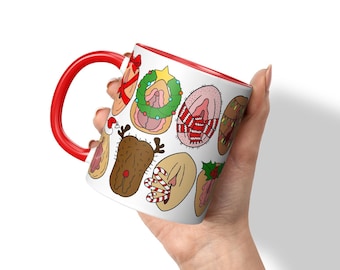 Cheeky Christmas Mug - Funny 11oz 15oz Coffee Cup for Gift Exchanges Yankee Swap Dirty Santa - Holiday Gift