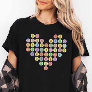 Colorful Vulva Heart T-Shirt: Body Positive Cotton Tee