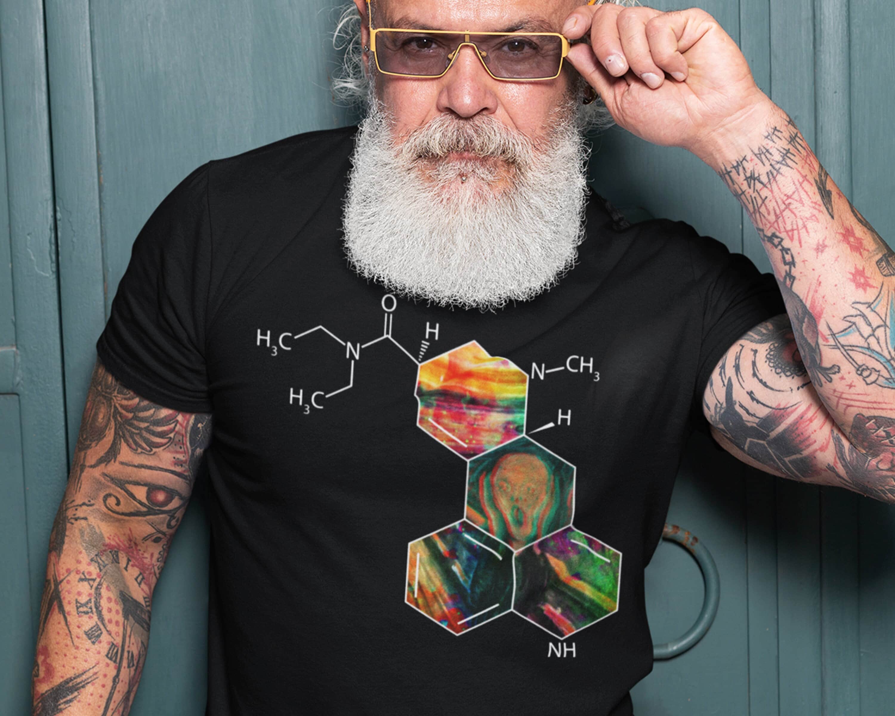 LSD Molecule Shirt Psychedelic Edvard Munch Scream - Etsy