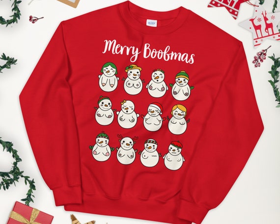 Ugly Christmas Sweater Boobs Sweatshirt 