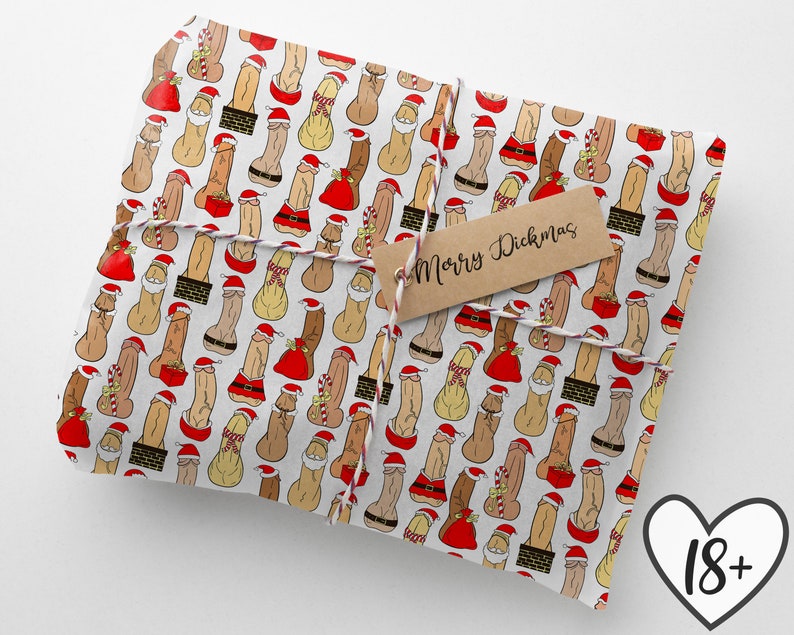 Christmas Penis Wrapping Paper Rolledup Etsy