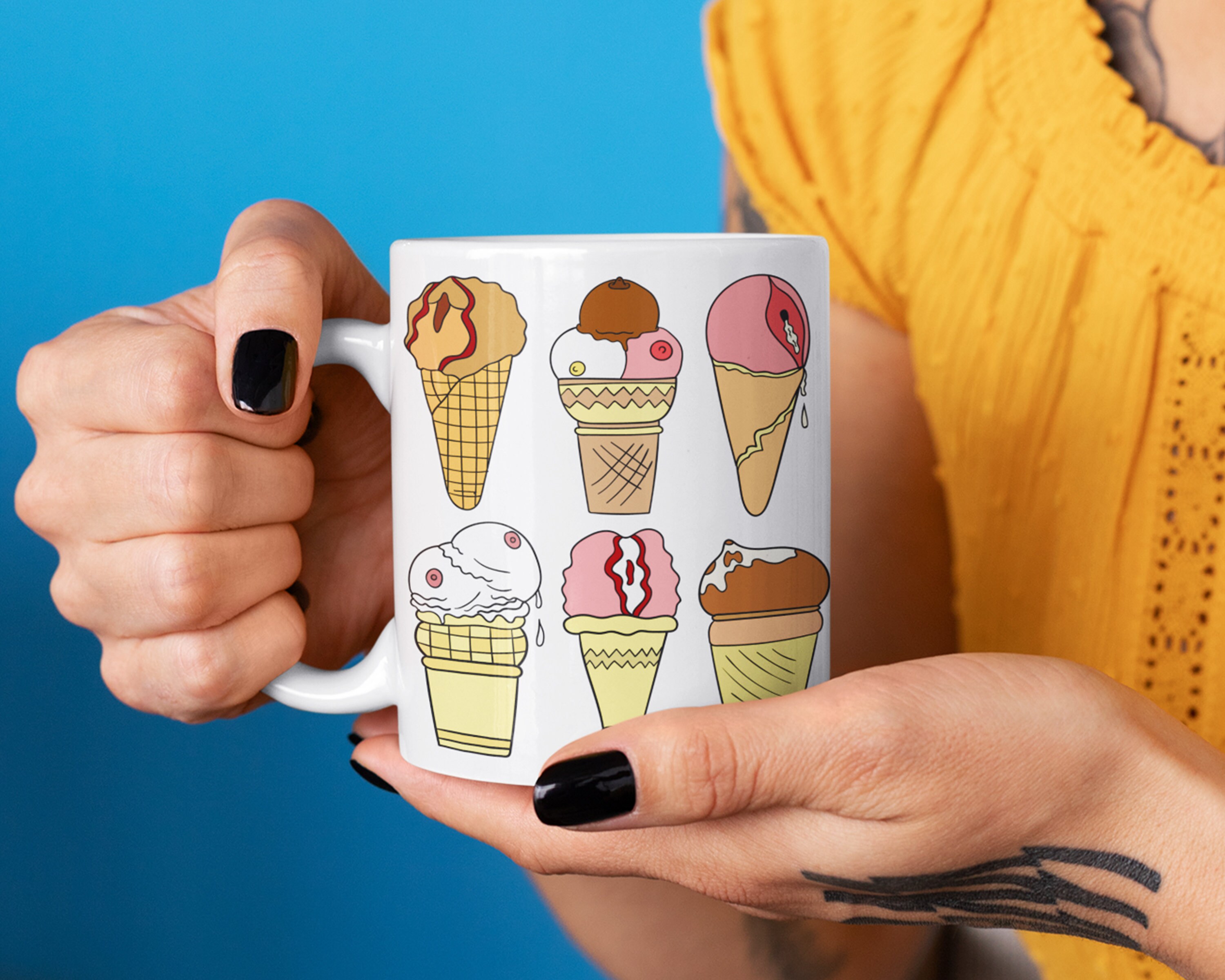 Ice Cream Boob Mug with Color Inside Gag Gift for Her or Him Etsy