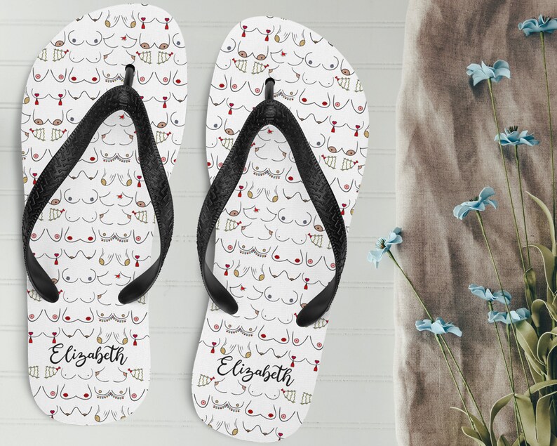 printed flip flops