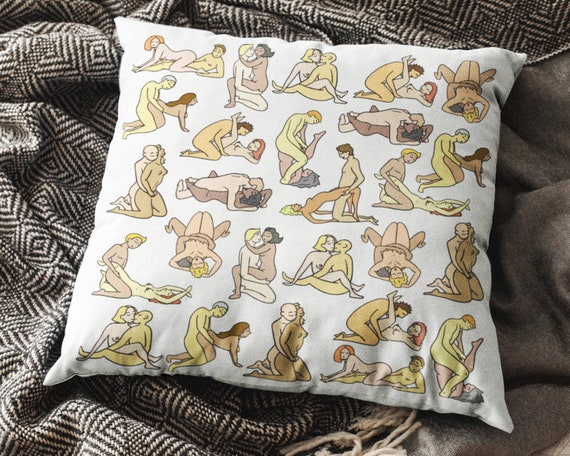 Funny Throw Pillow Cases Cute Couple Gifts Kamasutra Sex Bedroom Decor Square Pillow Cute Pillow Covers Inappropriate Gifts 18x18 - 