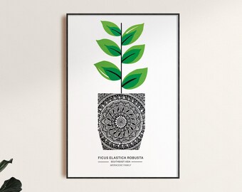 PLANT PRINT, A3 & A5 Print, Art Print, Plant Art, A3 420mm x 297mm, House Decor, Prints van originele kunstwerken van tomwbrowndesign