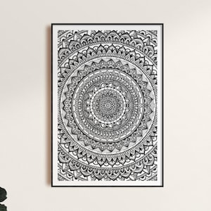 A3 MANDALA PRINT, A3 Print, Art Print, Mandala Art, A3 420mm x 297mm, House Decor, Prints from original artwork by tomwbrowndesign