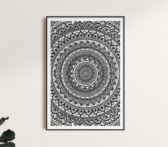Hand Drawing Black And White Pen Art Design A4 Sheet Room Home