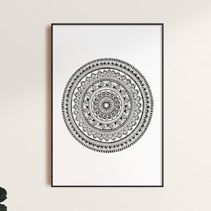 A3 MANDALA PRINT, A3 Print, Art Print, Mandala Art, A3 420mm x 297mm, House Decor, Prints from original artwork by tomwbrowndesign