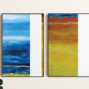 ABSTRACT SEASCAPE PRINT, Set Of 2 Art Prints, Beach Art, Abstract seascape, Prints from original artwork by tomwbrowndesign