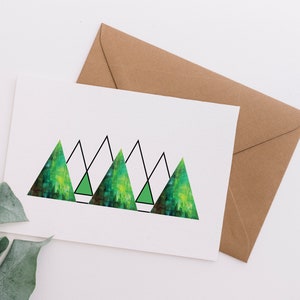 Confezione di cartoline di Natale minimaliste. Formato A6. Cartoline di Natale astratte. Cartoline moderne per l'albero di Natale.