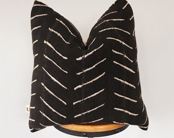 Authentic Mudcloth  pillow cover ,black and natural  Mudcloth pillow cover ,for sofa pillow cover.