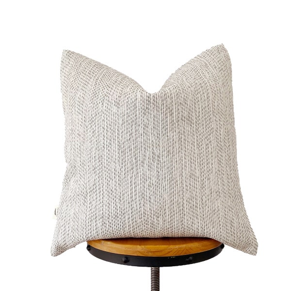 Gray and cream pillow cover