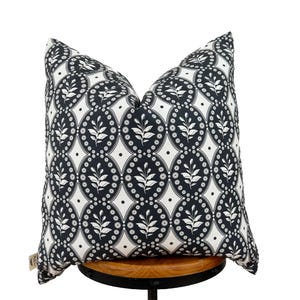 Designers fabric pillow cover, black and white floral pillow cover