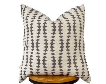 Black and natural/ beige striped pillow cover, for sofa pillow cover