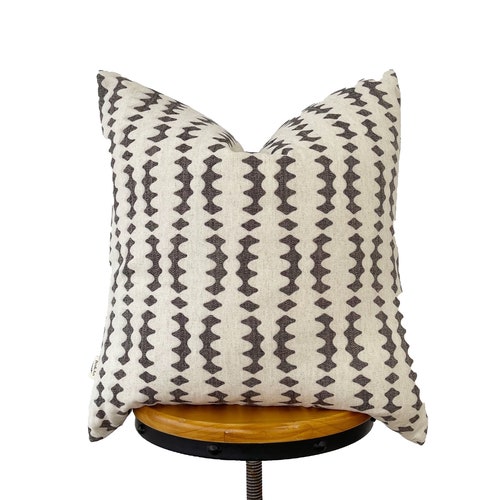 Black and Natural/ Beige Striped Pillow Cover for Sofa Pillow Etsy