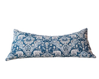 blue floral pillow cover, lumber pillow cover