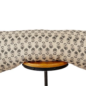 Block print linen pillow cover, gray floral natural linen pillow cover, lumbar pillow cover 12x20”14x20”14x30”14x34”
