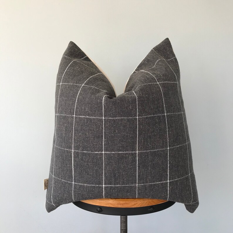 Gray Check Pillow Cover for Sofa Pillow Cover. Etsy