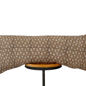 block print pillow. camel color floral lumbar pillow. 14x30”14x34”14x46”
