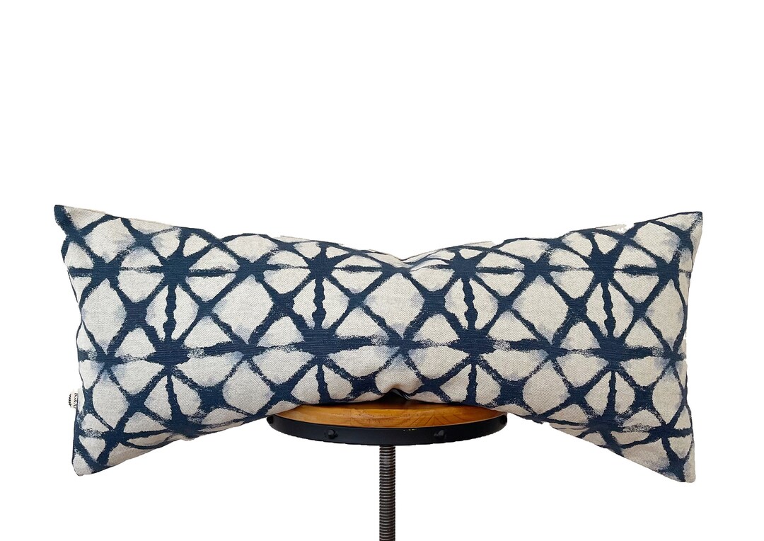 Natural and Indigo Pillow Cover Lumbar Pillow Cover Etsy