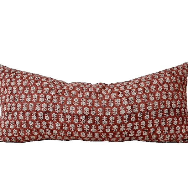 Red Lumbar Pillow Etsy