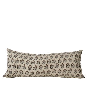 block print linen pillow, sage green floral pillow. lumbar pillow cover.14x30”14x34”14x46”