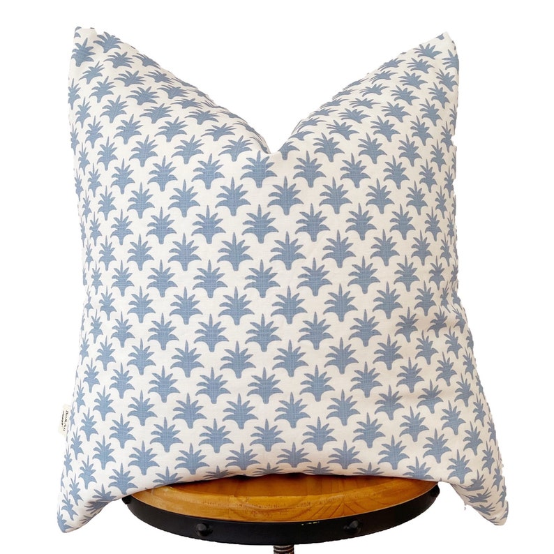 Blue and White Floral Pillow Cover. Etsy