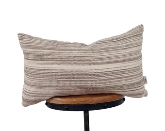 federa per cuscino a righe marroni, federa per cuscino lombare 12x20"