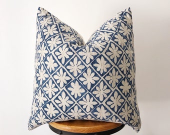 blue and white throw pillow covers