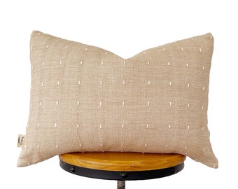 Lumbar Pillow Cover: tan color dots design