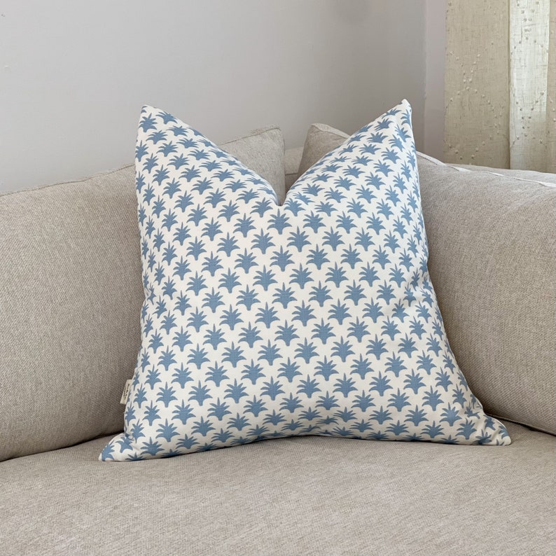 Blue and White Floral Pillow Cover. Etsy