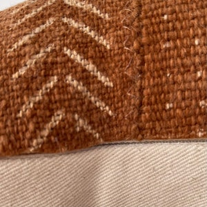 Authentic Mudcloth pillow cover ,Light Rust Mudcloth pillow cover ,lumbar pillow cover12x20 image 3