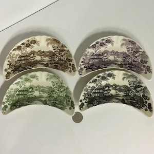 Royal Staffordshire Tonquin Crescent, Kidney China Dishes By Clarice Cliff