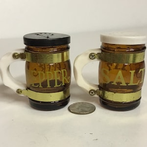 Beer Mug, Salt And Pepper Shakers, Glass, Brass, Plastic, Taiwan