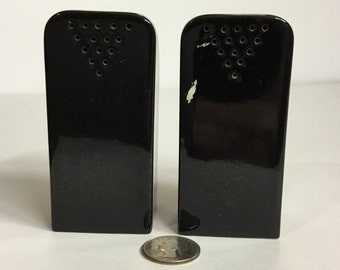 Black Ceramic Salt And Pepper Shakers, 1970’s