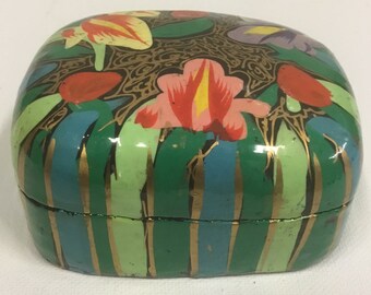 Handmade, handpainted, wood trinket box