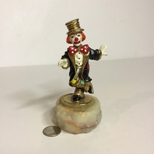 Ron Lee Clown, 1995, Signed, Onyx, Pewter, 24k Gold Painted