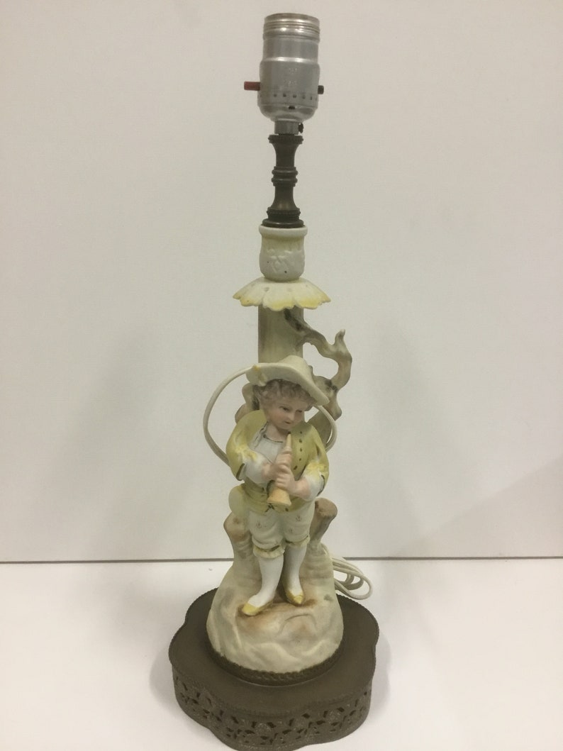 Antique ceramic figurine lamp Etsy