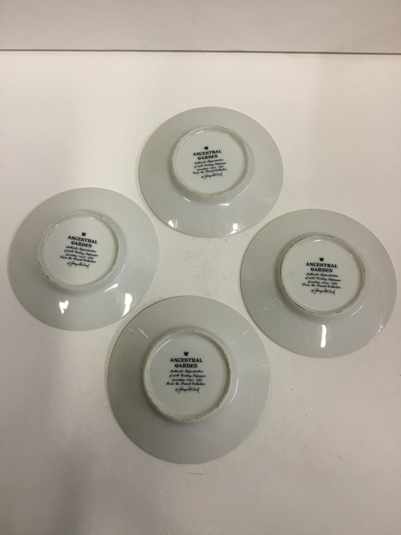 Georges Briard Ancestral Garden 4 Saucers And Teacup