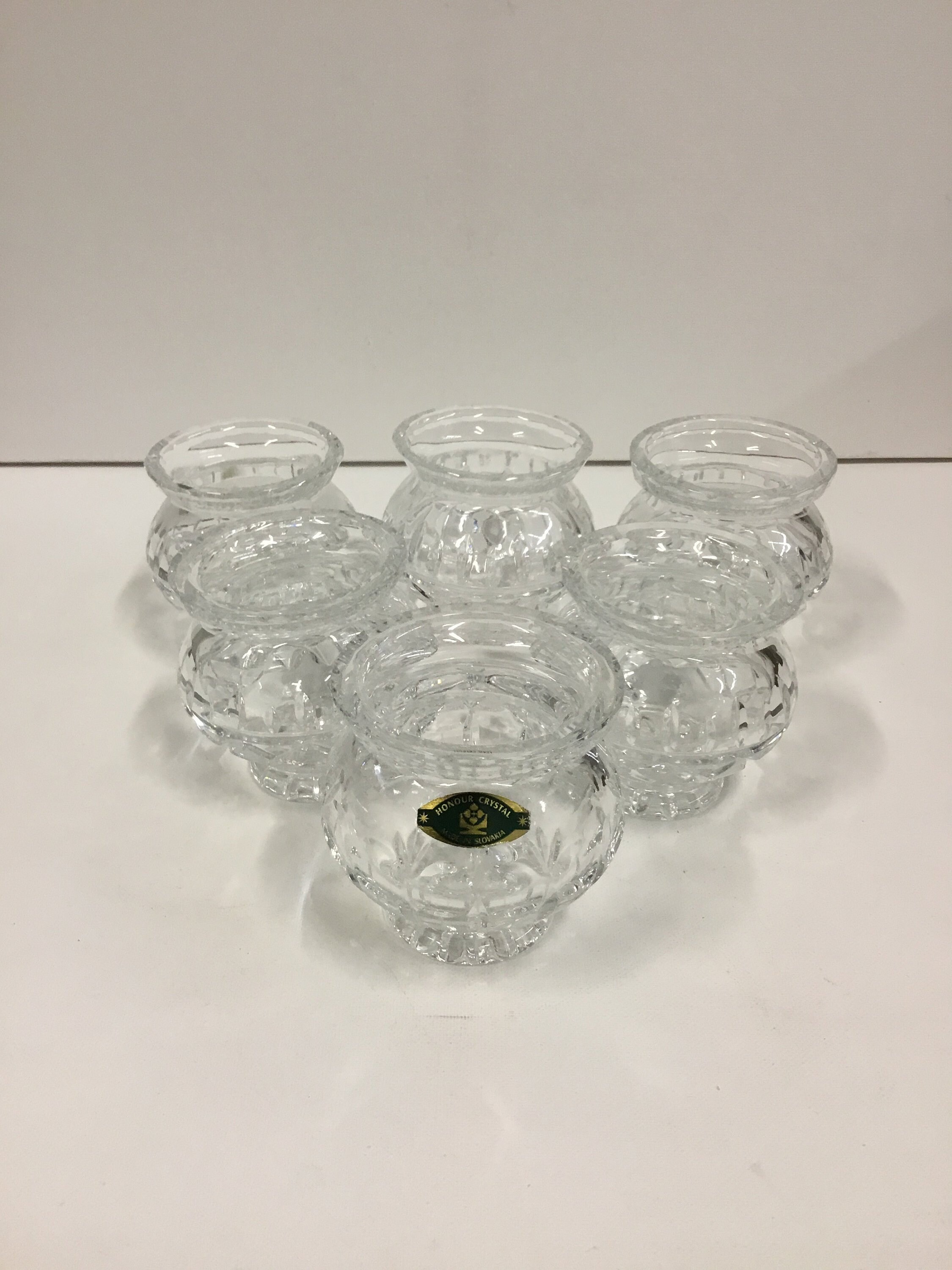 Shot Liqueur Glasses, Clover Leaf Glass, Made in Slovakia, Vintage